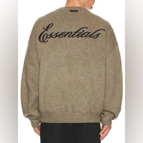 NWT FEAR OF GOD ESSENTIALS Waffle Crewneck Sweater - HOMESTEAD HEATHER - LARGE